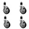 Service Caster 5'' Black Poly Swivel 1-7/8'' Expanding Stem Caster Set with Brake, 4PK SCC-EX20S514-PPUB-BLK-TLB-178-4 - alternate 1